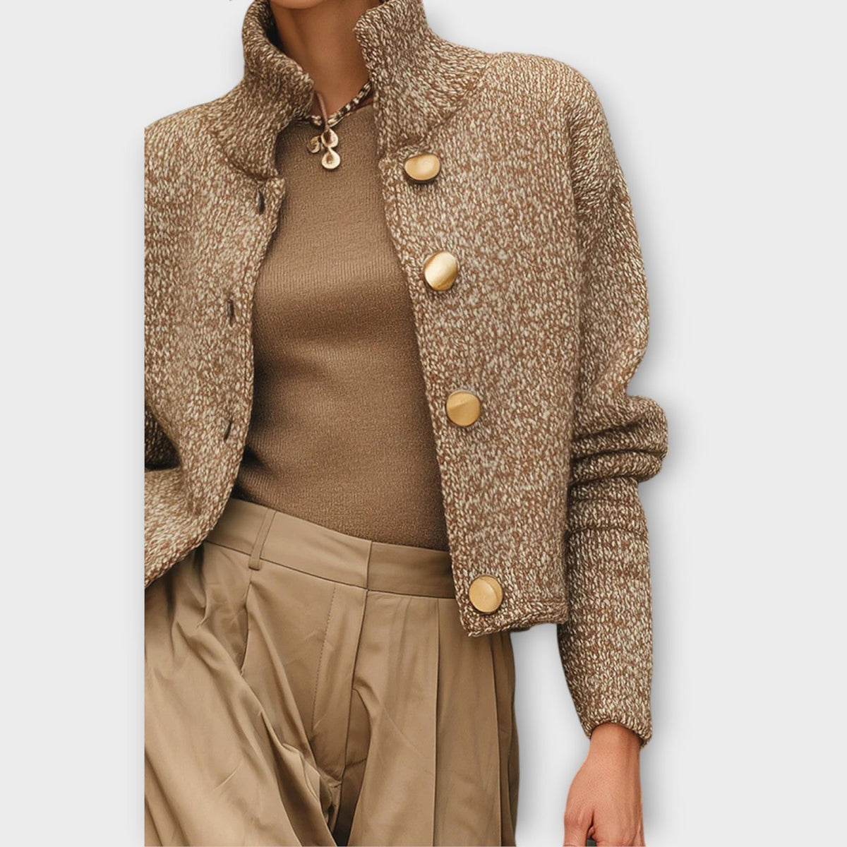 Textured Knit Button-Up Jacket Modeberg Bern