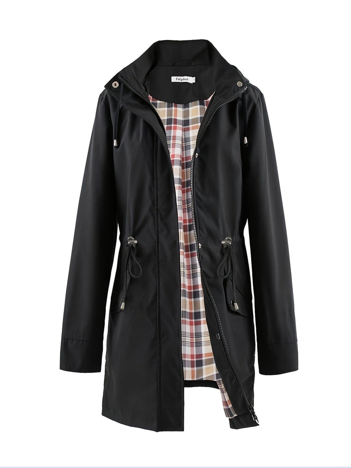 Hooded Zip Up Coat with Drawstring Waist Modeberg Bern
