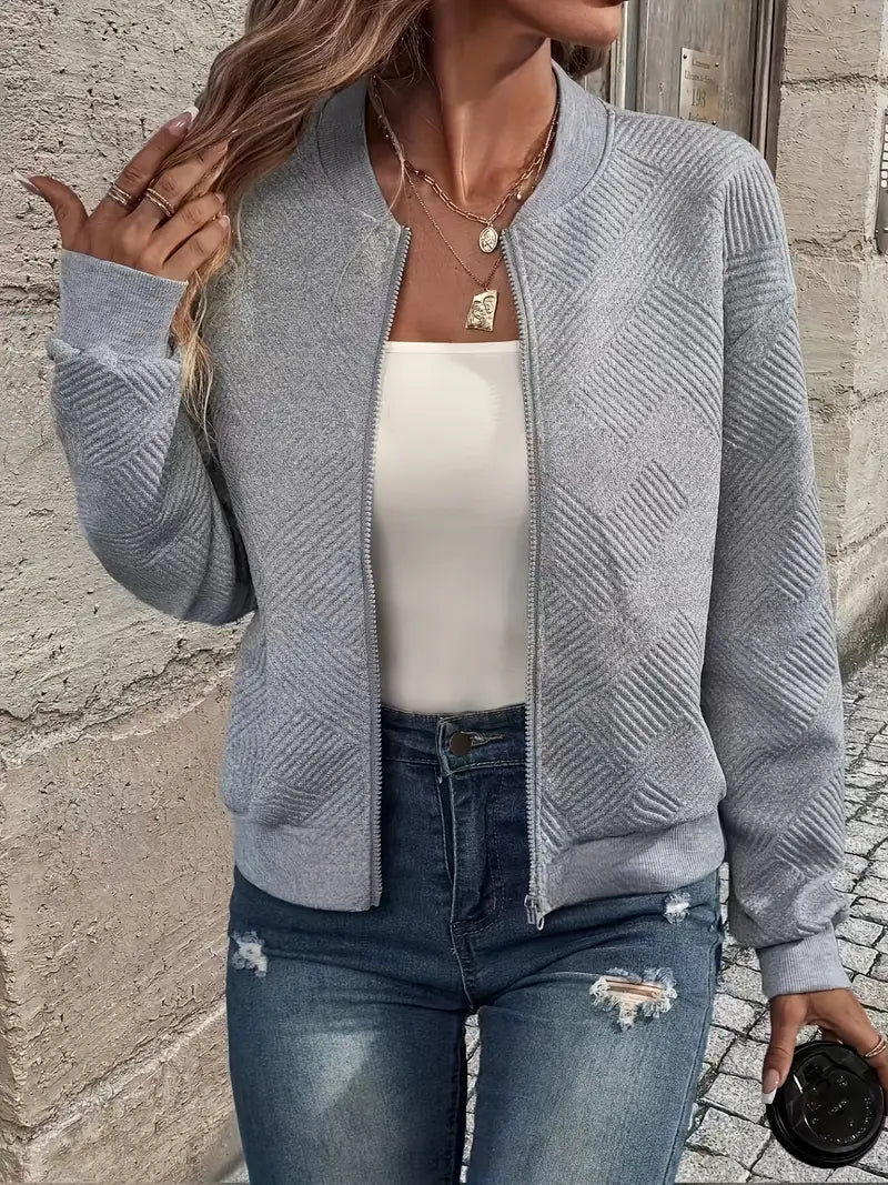 Hannah | Women’s Casual Pattern Front Zip Cardigan Modeberg Bern