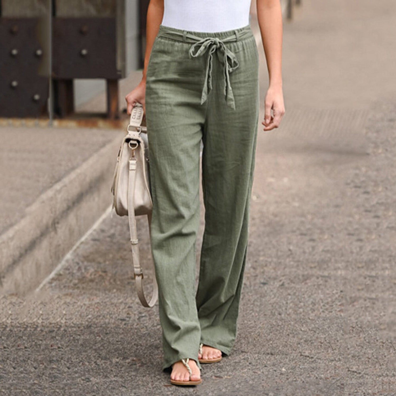 Wide Leg Drawstring Trousers Modeberg Bern