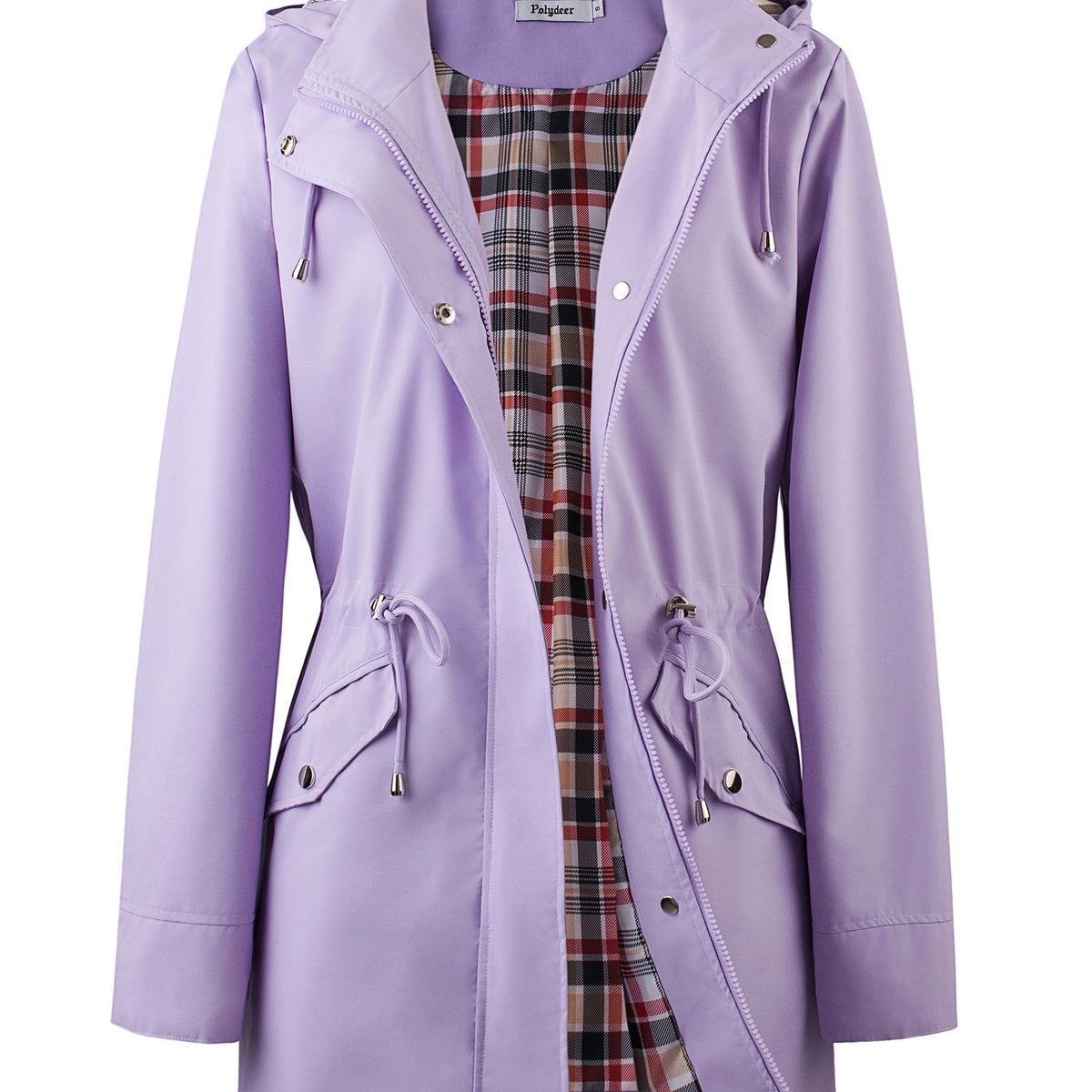 Hooded Zip Up Coat with Drawstring Waist Modeberg Bern