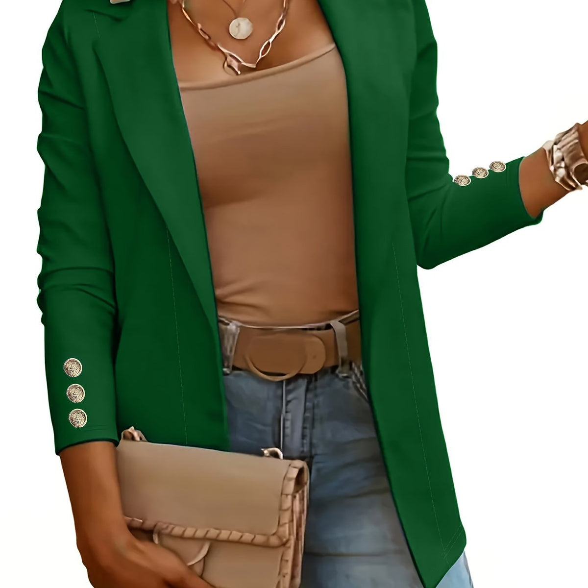 Mid-Length Lapel Coat with Decorative Button Cuffs Modeberg Bern