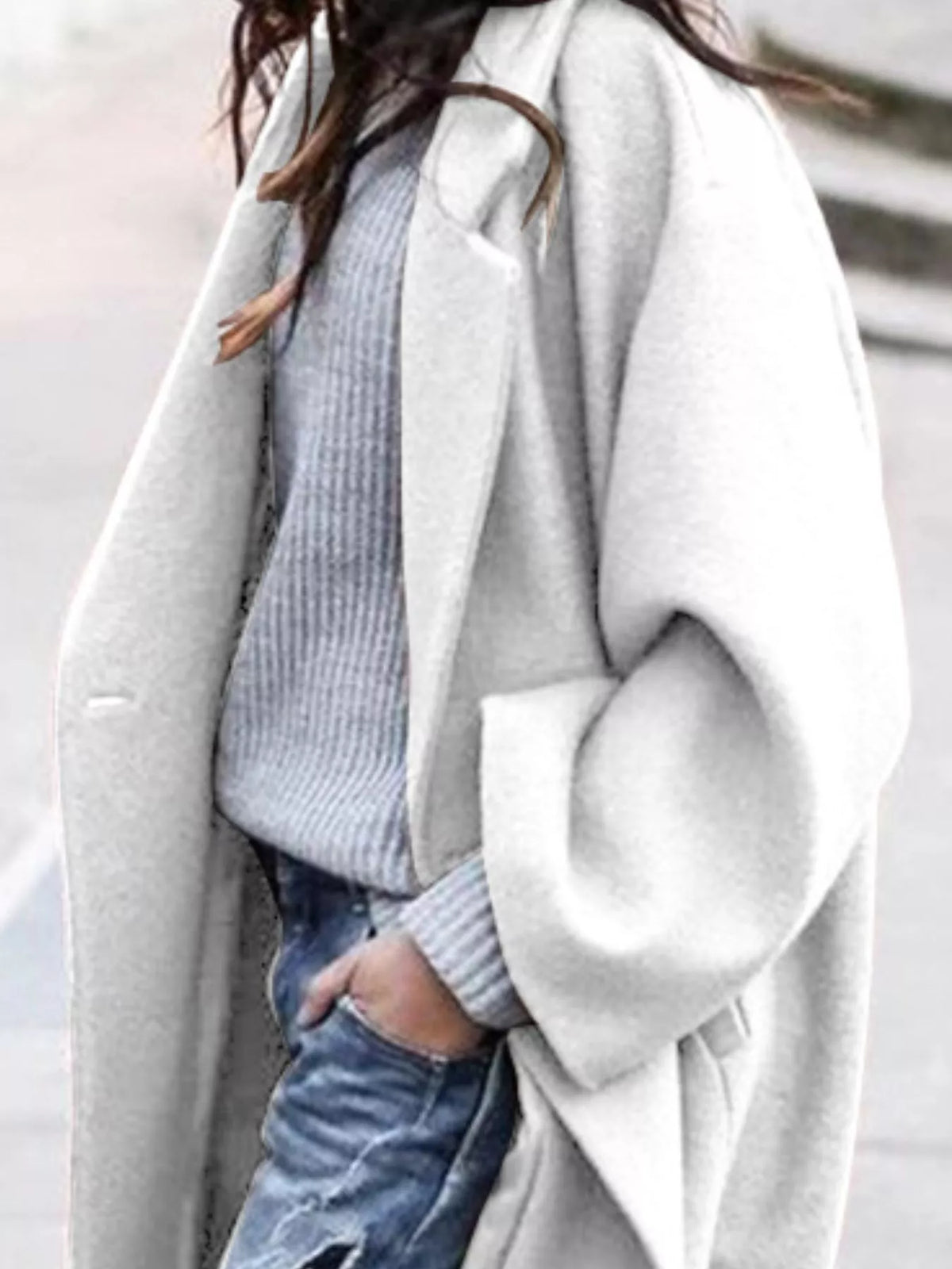 Oversized Long Winter Coat with Wide Sleeves Modeberg Bern