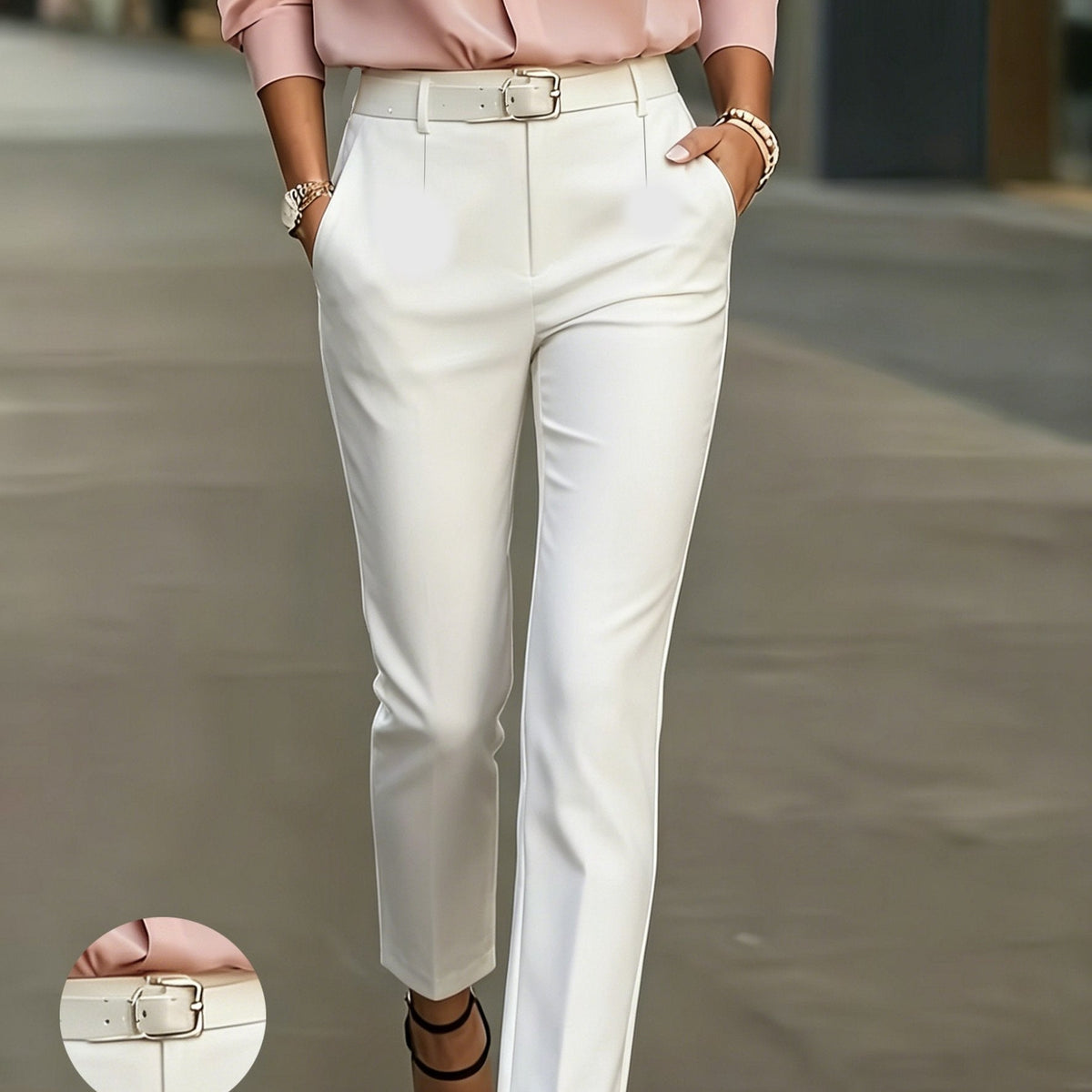 High-Waisted Slim-Fit Pencil Trousers Modeberg Bern