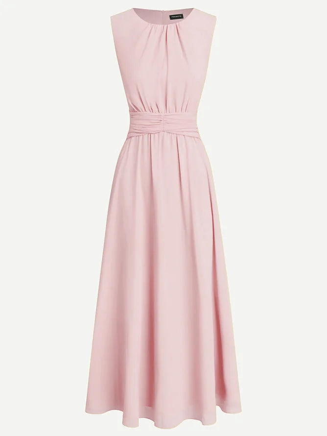 Sleeveless Ruched A-Line Wedding Guest Maxi Dress Modeberg Bern
