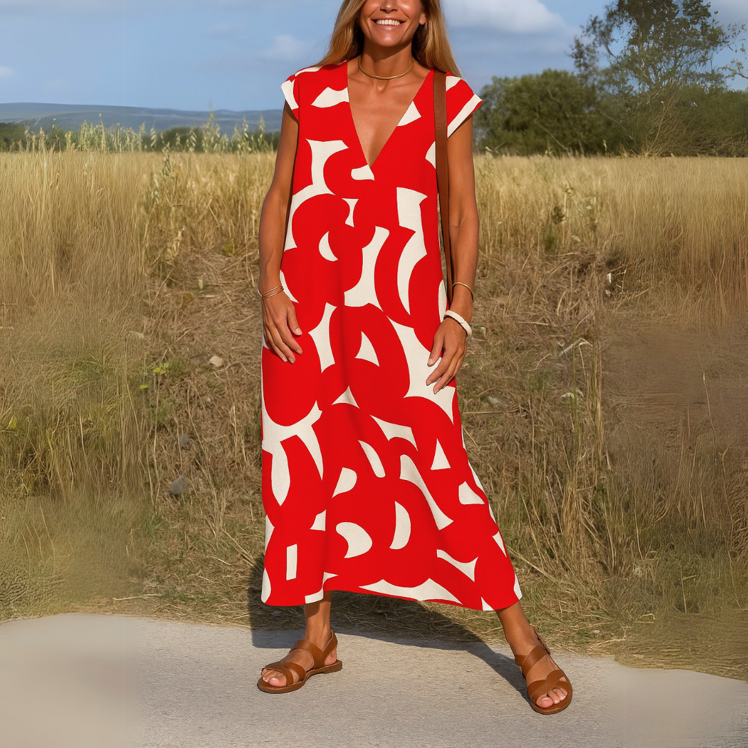 Carixa™ Elegantes V-Ausschnitt-Kleid Modeberg Bern
