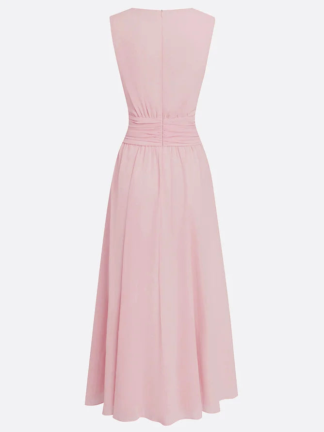 Sleeveless Ruched A-Line Wedding Guest Maxi Dress Modeberg Bern