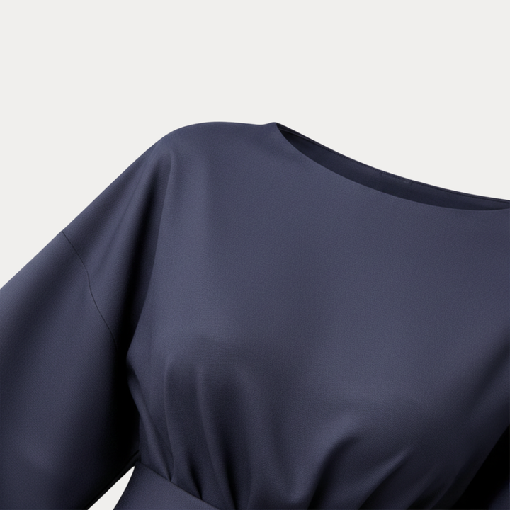 Belted Wide Sleeve Wrap Midi Dress Modeberg Bern