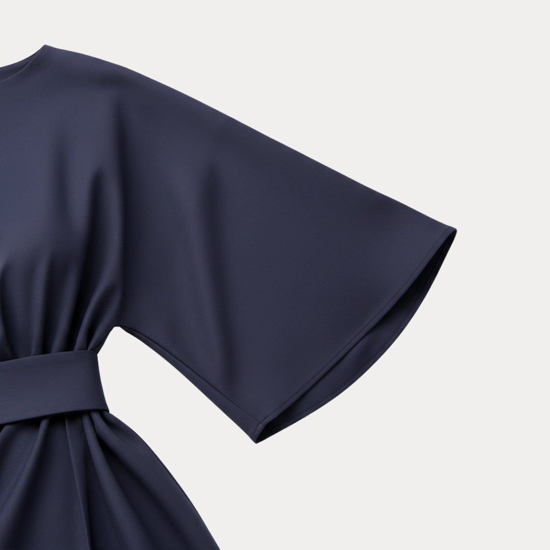 Belted Wide Sleeve Wrap Midi Dress Modeberg Bern