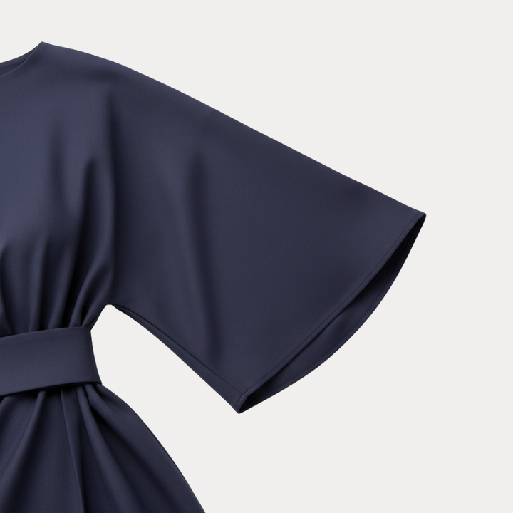 Belted Wide Sleeve Wrap Midi Dress Modeberg Bern
