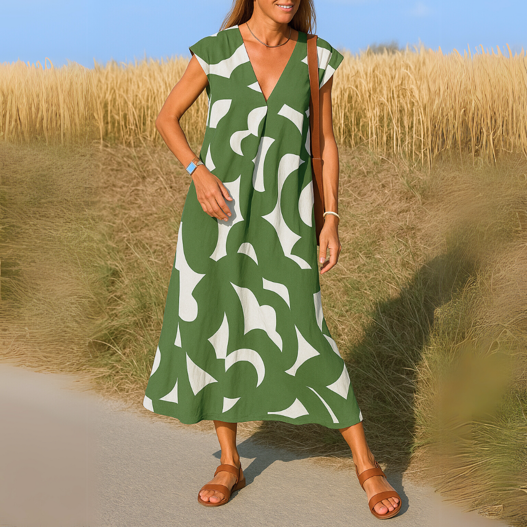 Carixa™ Elegantes V-Ausschnitt-Kleid Modeberg Bern