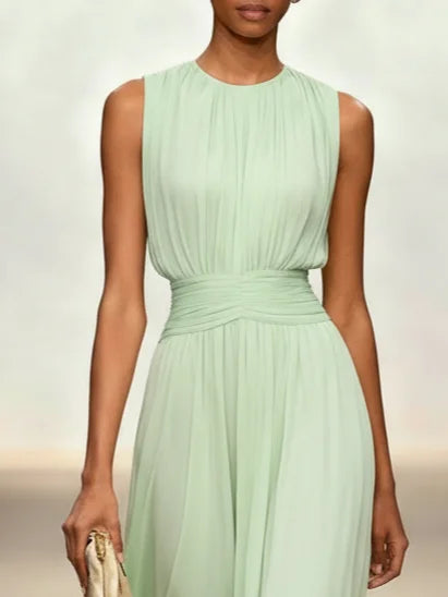 Sleeveless Ruched A-Line Wedding Guest Maxi Dress Modeberg Bern
