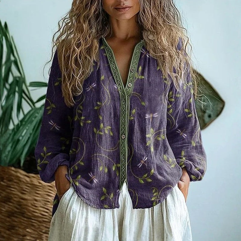 Dralira™ Vintage Bluse mit Print Modeberg Bern