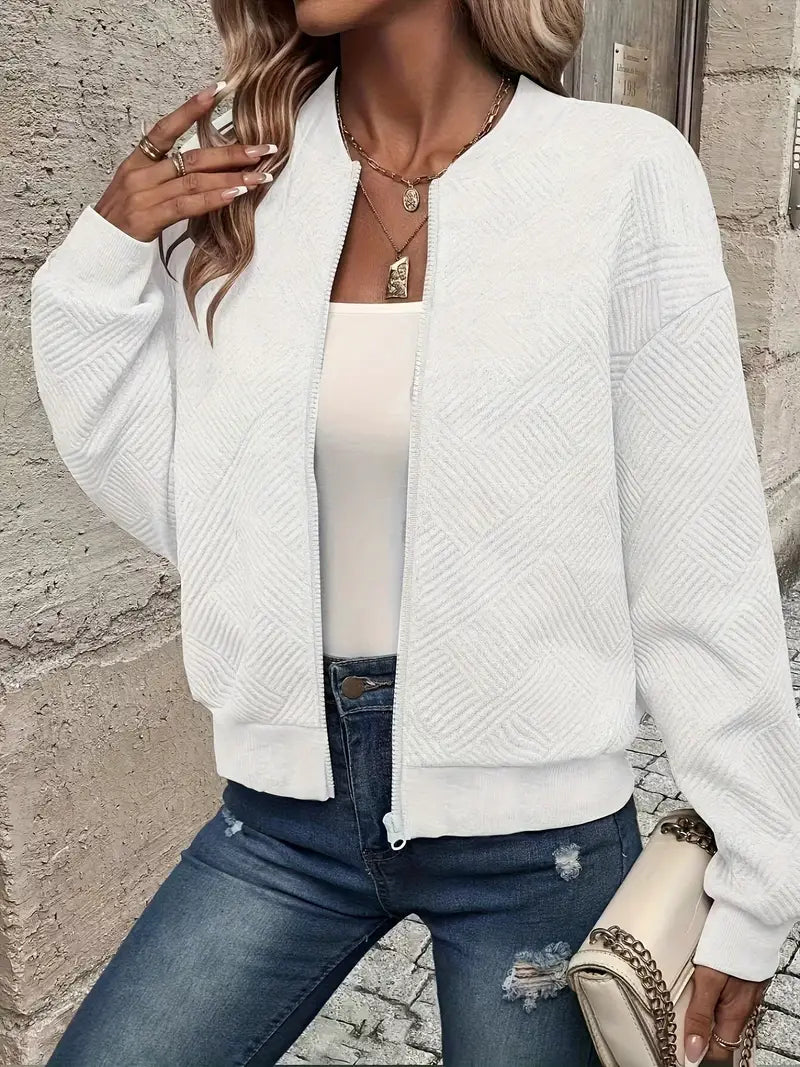 Hannah | Women’s Casual Pattern Front Zip Cardigan Modeberg Bern