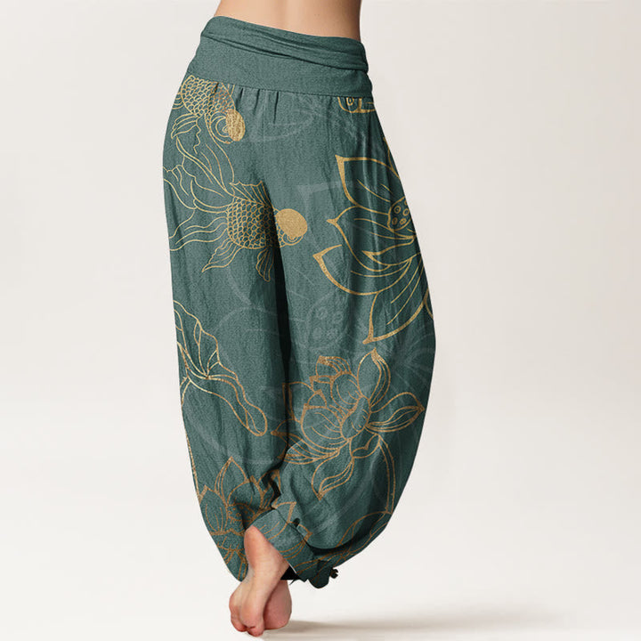 Lotus Print Pure Cotton Harem Trousers Modeberg Bern