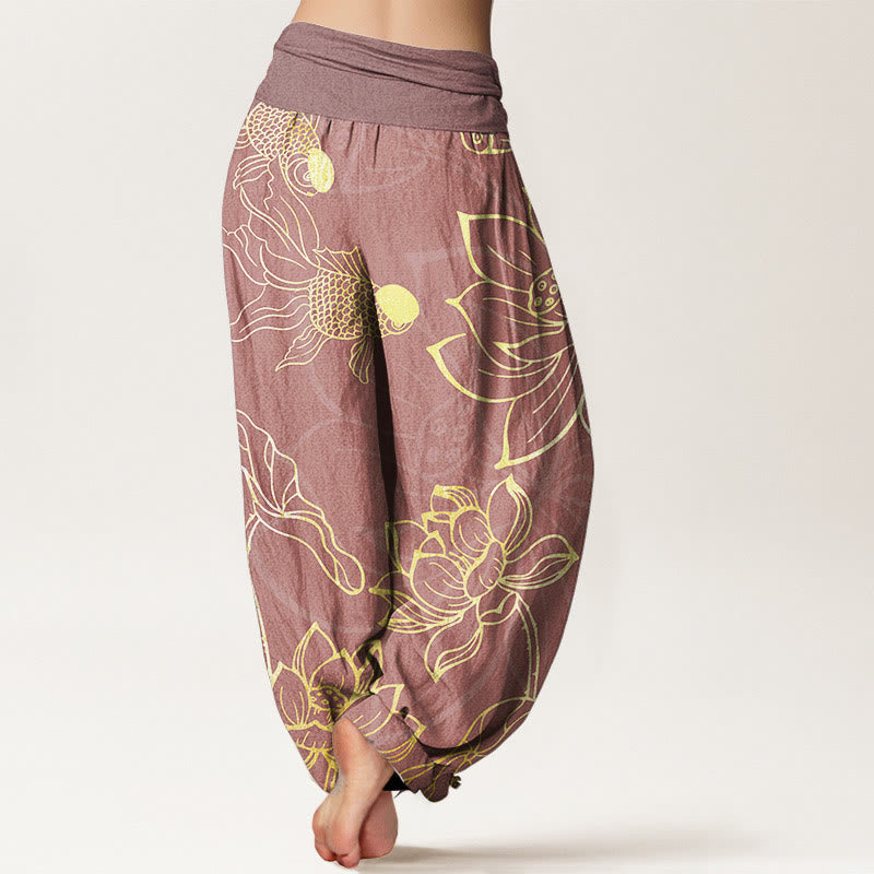 Lotus Print Pure Cotton Harem Trousers Modeberg Bern