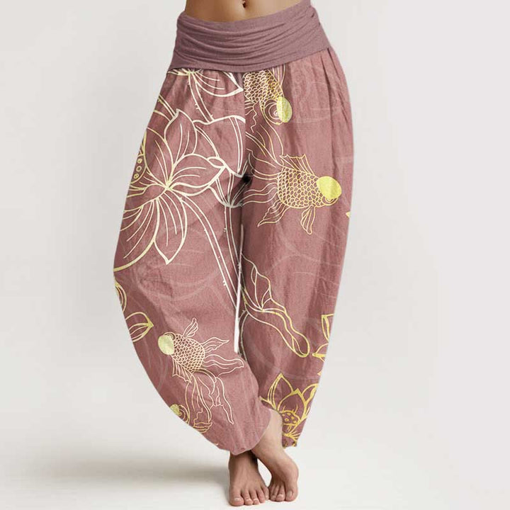 Lotus Print Pure Cotton Harem Trousers Modeberg Bern