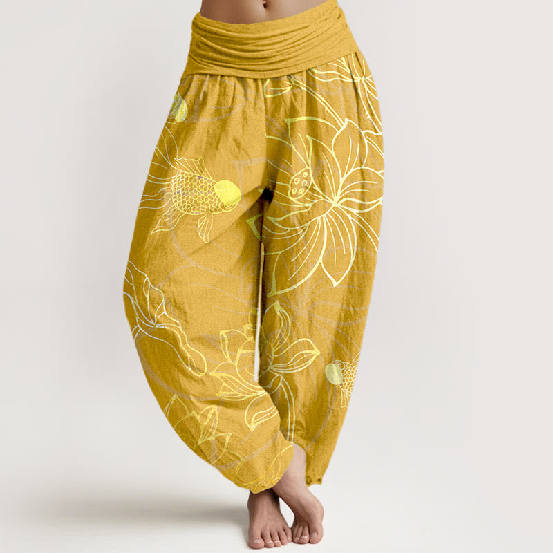 Lotus Print Pure Cotton Harem Trousers Modeberg Bern