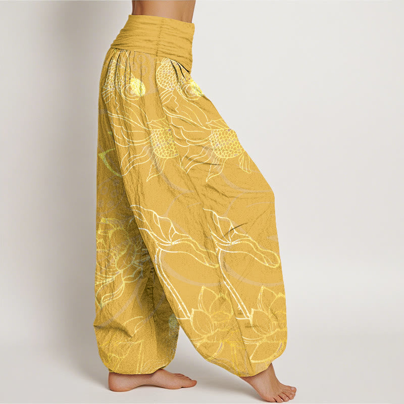 Lotus Print Pure Cotton Harem Trousers Modeberg Bern