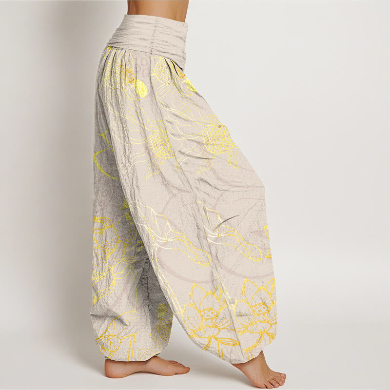 Lotus Print Pure Cotton Harem Trousers Modeberg Bern