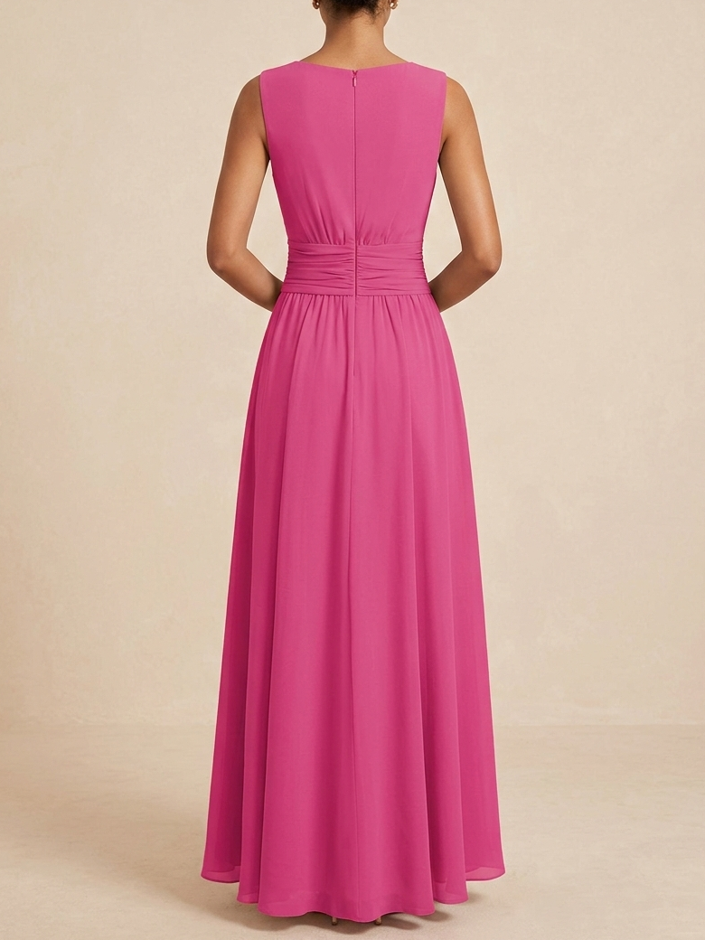 Sleeveless Ruched A-Line Wedding Guest Maxi Dress Modeberg Bern