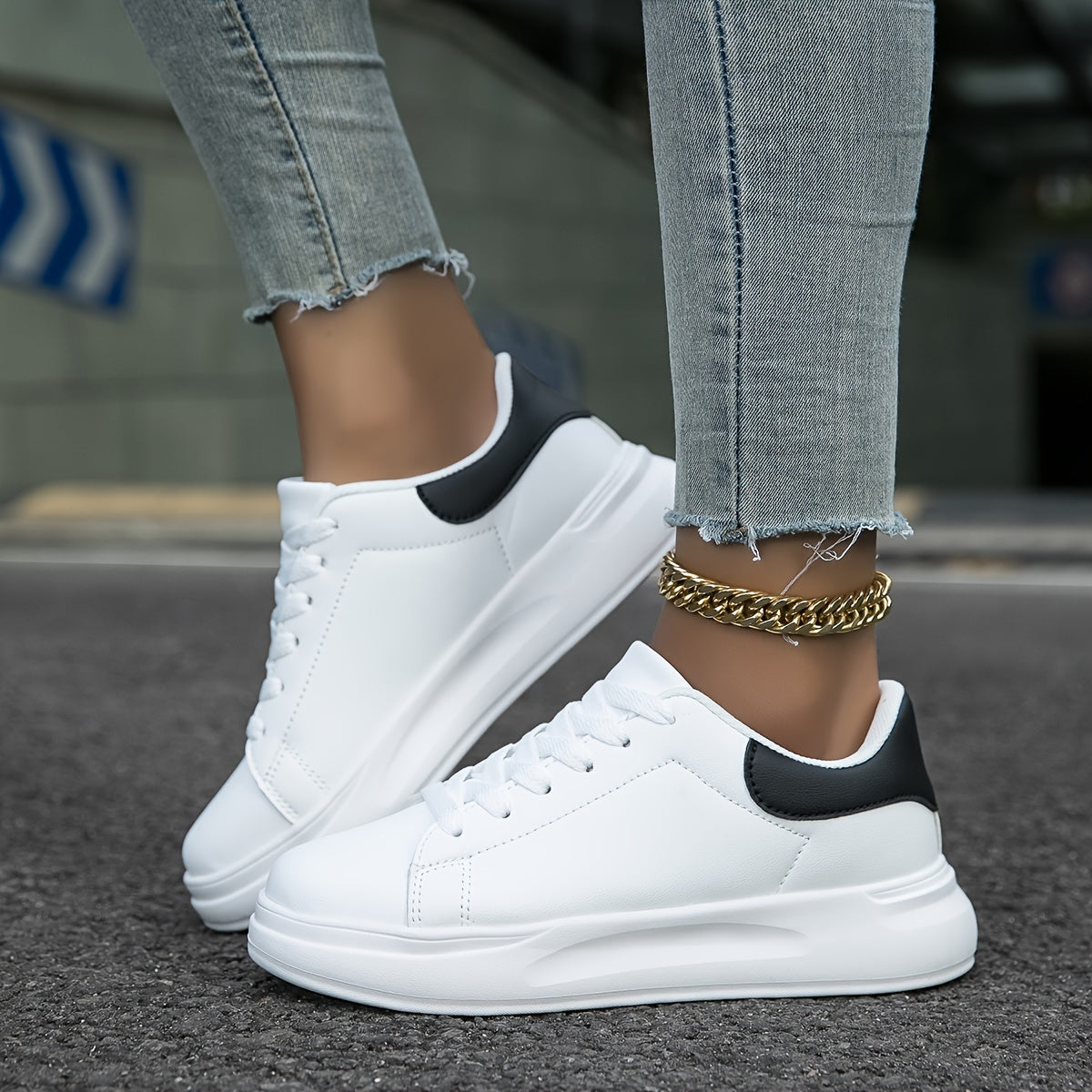 Women's Clean White Leather Trainers Modeberg Bern