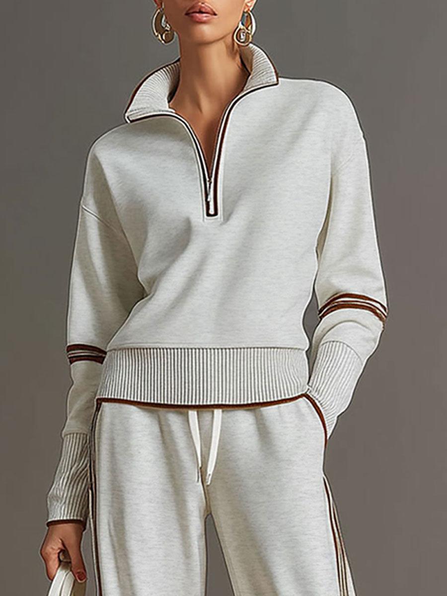 Half-Zip Tracksuit Co-Ord Set with Wide-Leg Trousers Modeberg Bern