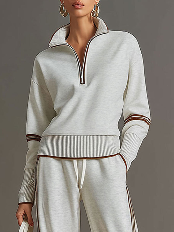 Half-Zip Tracksuit Co-Ord Set with Wide-Leg Trousers Modeberg Bern