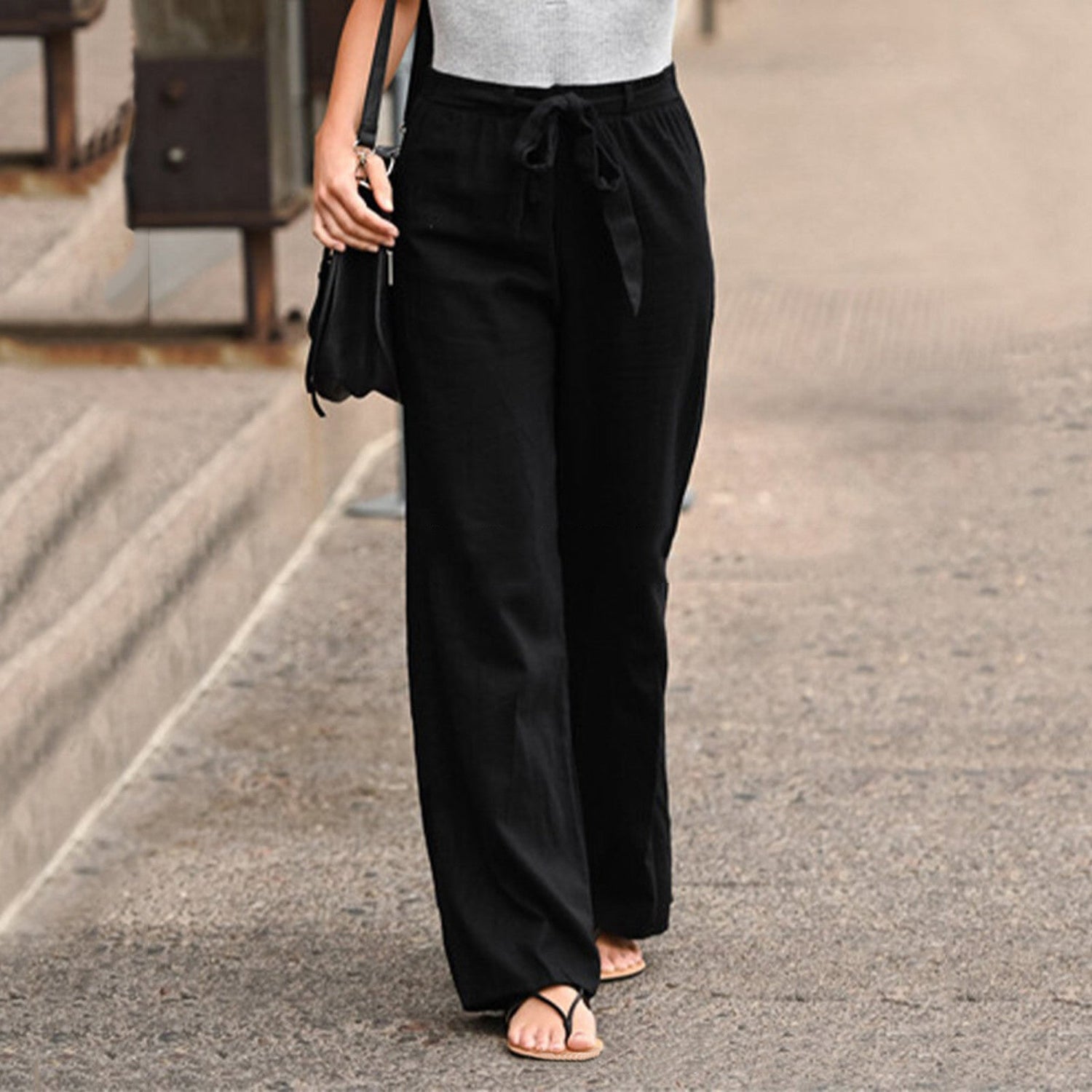 Wide Leg Drawstring Trousers Modeberg Bern