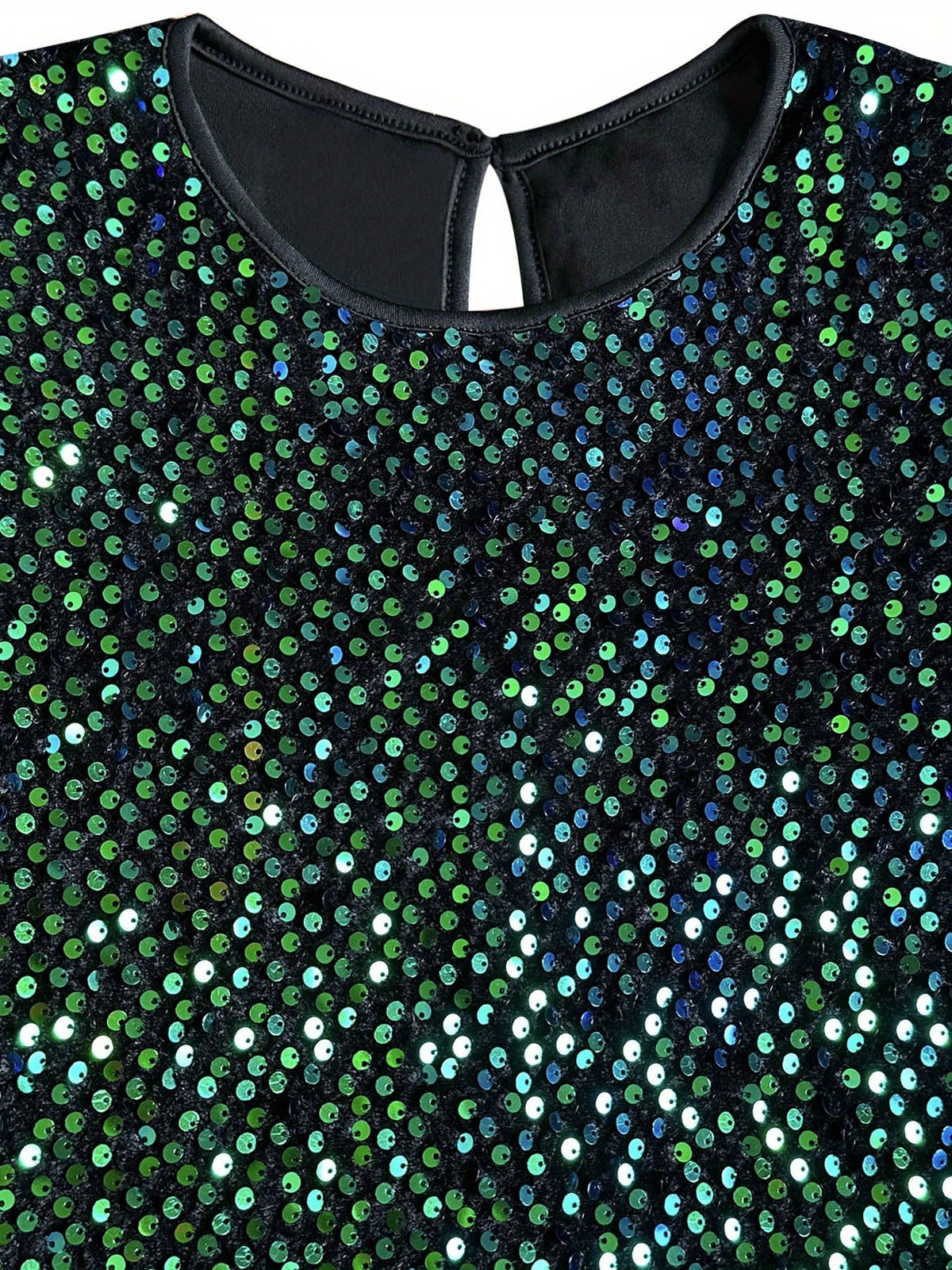 Sequin Round Neck Long Sleeve Mini Dress Modeberg Bern