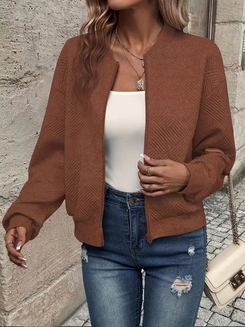 Hannah | Women’s Casual Pattern Front Zip Cardigan Modeberg Bern