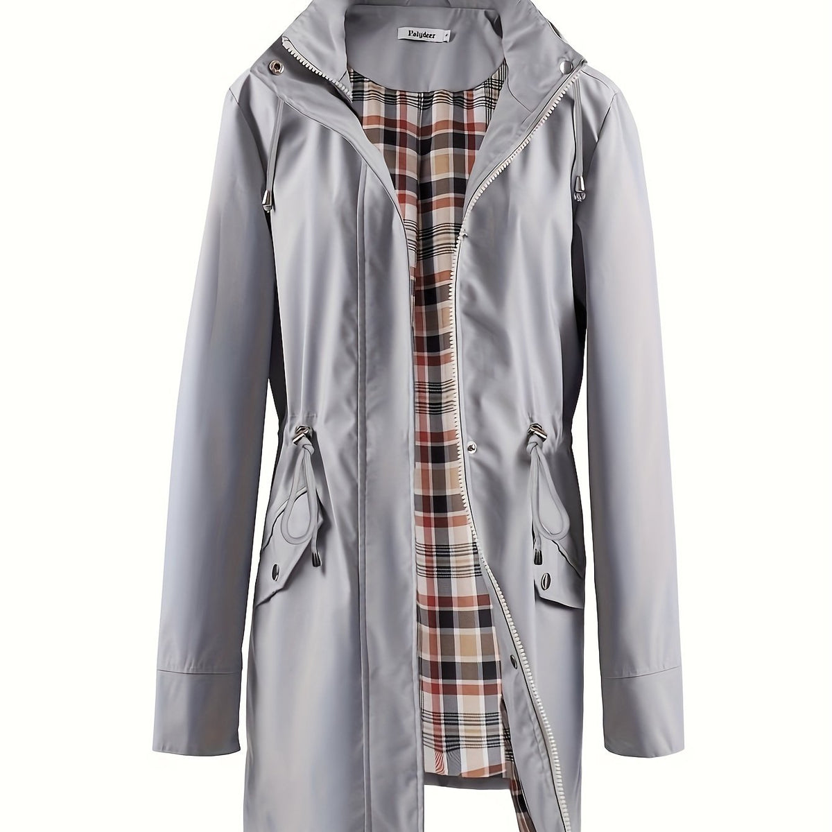 Hooded Zip Up Coat with Drawstring Waist Modeberg Bern
