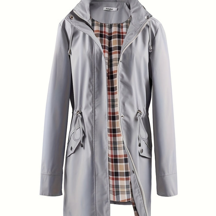 Hooded Zip Up Coat with Drawstring Waist Modeberg Bern