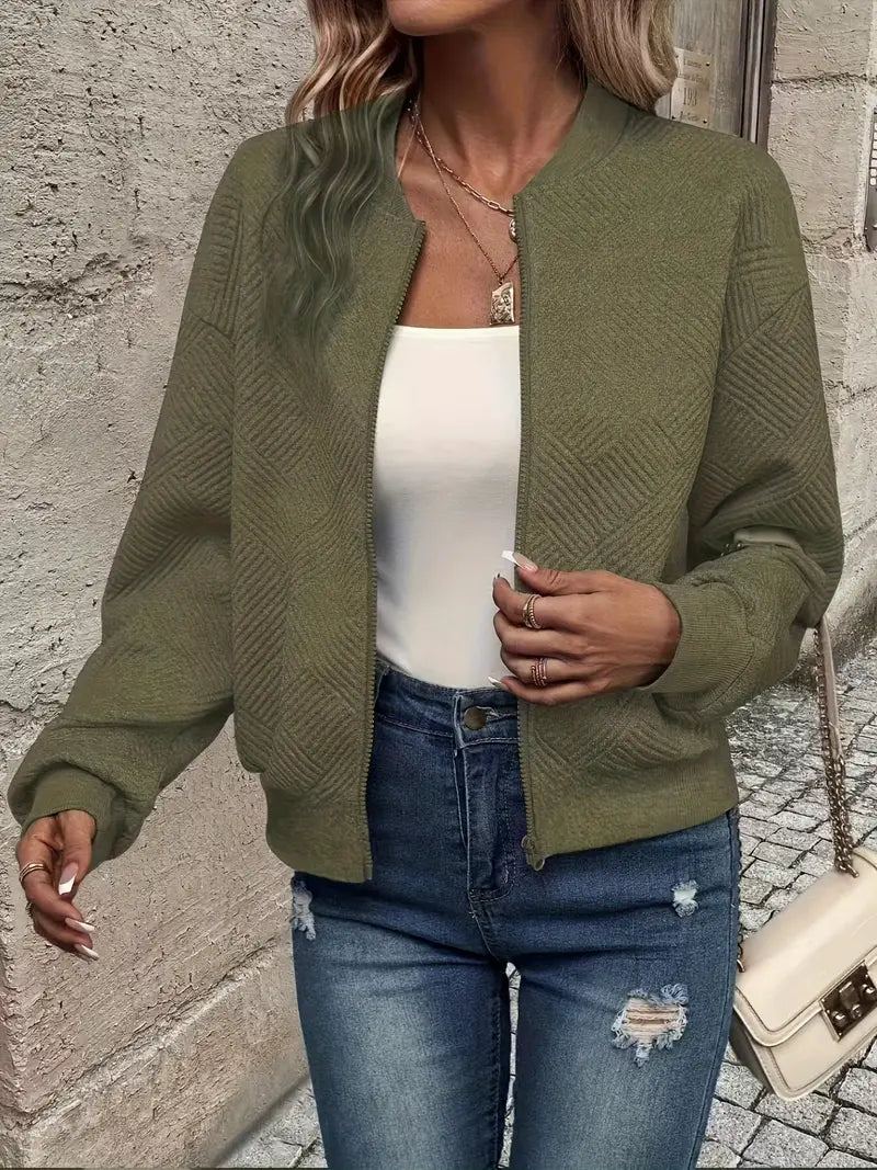 Hannah | Women’s Casual Pattern Front Zip Cardigan Modeberg Bern