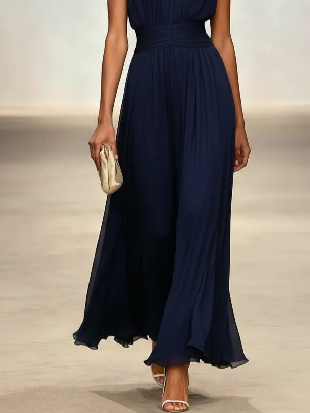 Sleeveless Ruched A-Line Wedding Guest Maxi Dress Modeberg Bern