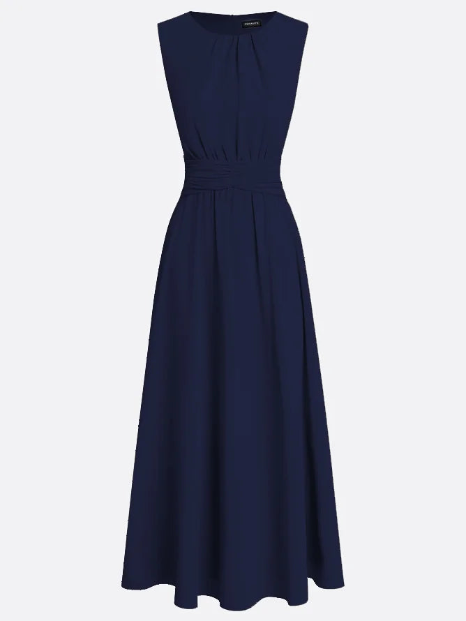 Sleeveless Ruched A-Line Wedding Guest Maxi Dress Modeberg Bern