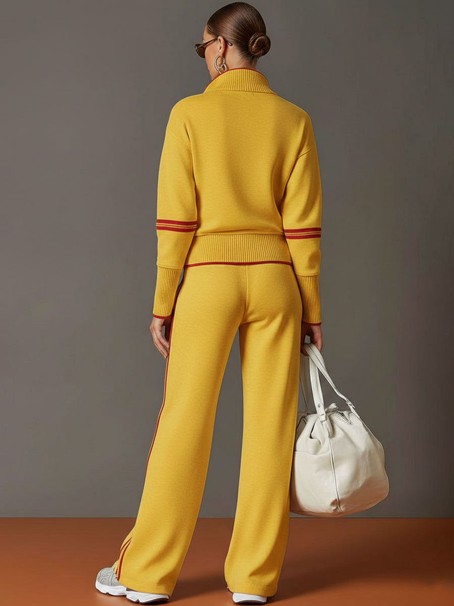 Half-Zip Tracksuit Co-Ord Set with Wide-Leg Trousers Modeberg Bern