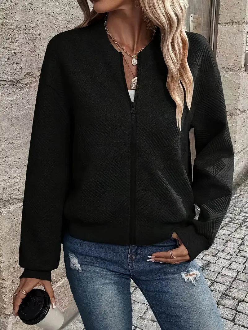 Hannah | Women’s Casual Pattern Front Zip Cardigan Modeberg Bern