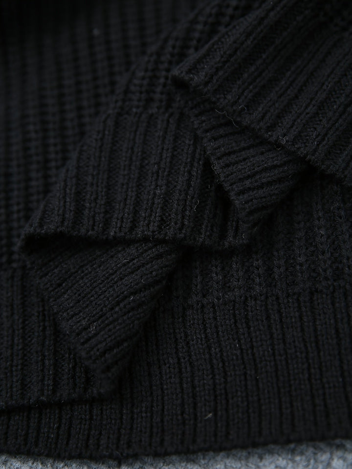 Relaxed Half Roll Neck Jumper Dress in Ribbed Knit Modeberg Bern