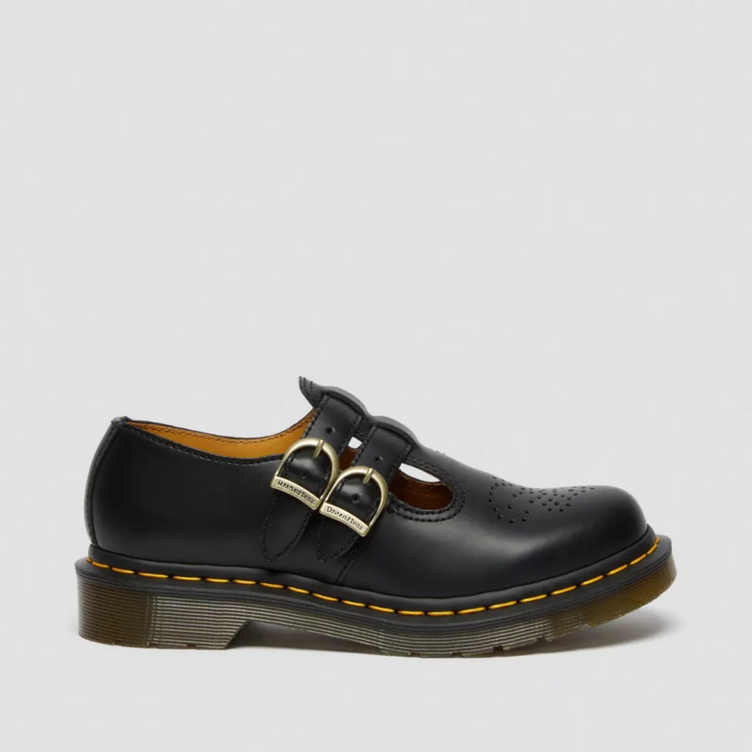 Women's Double Buckle Leather Mary Jane Flats Modeberg Bern