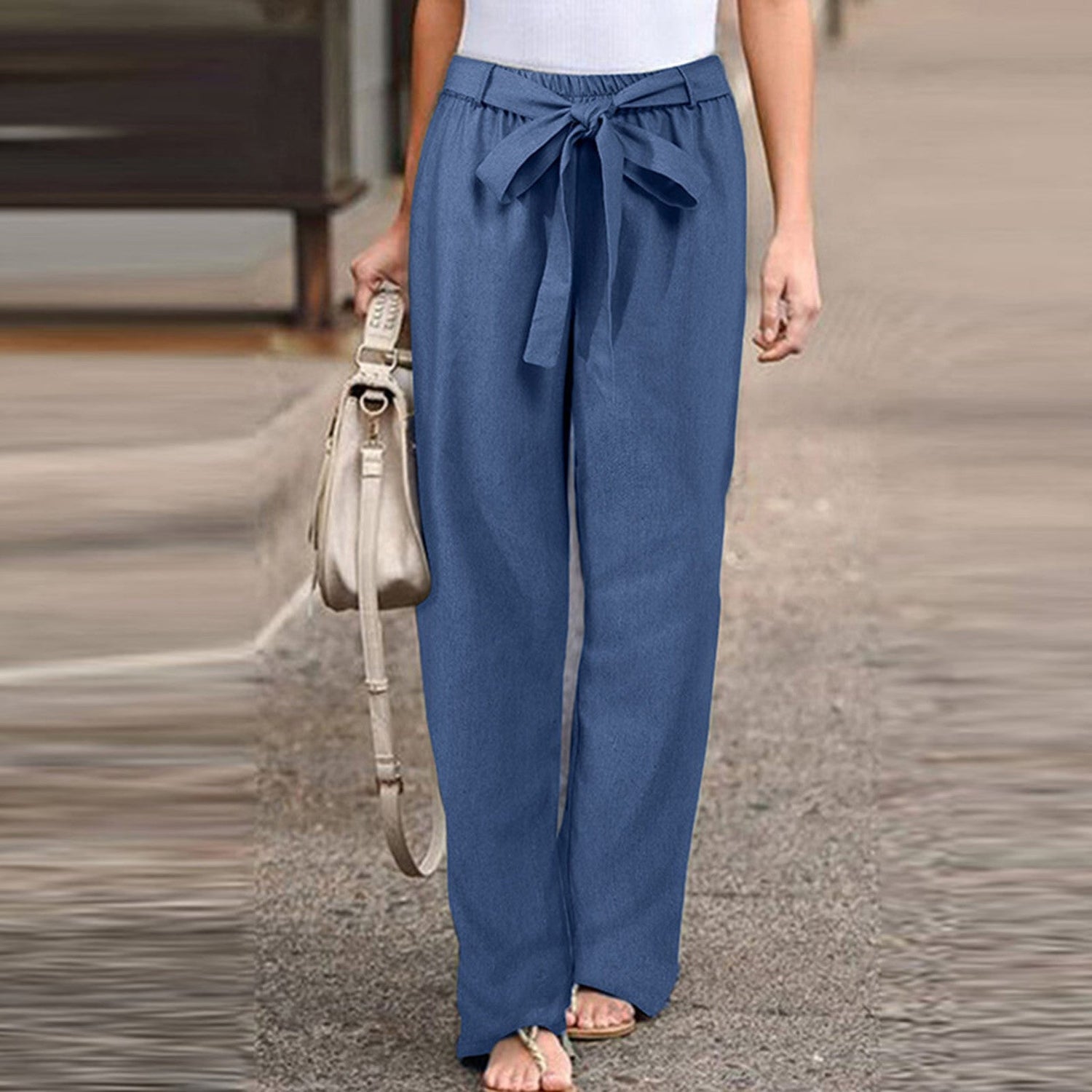 Wide Leg Drawstring Trousers Modeberg Bern