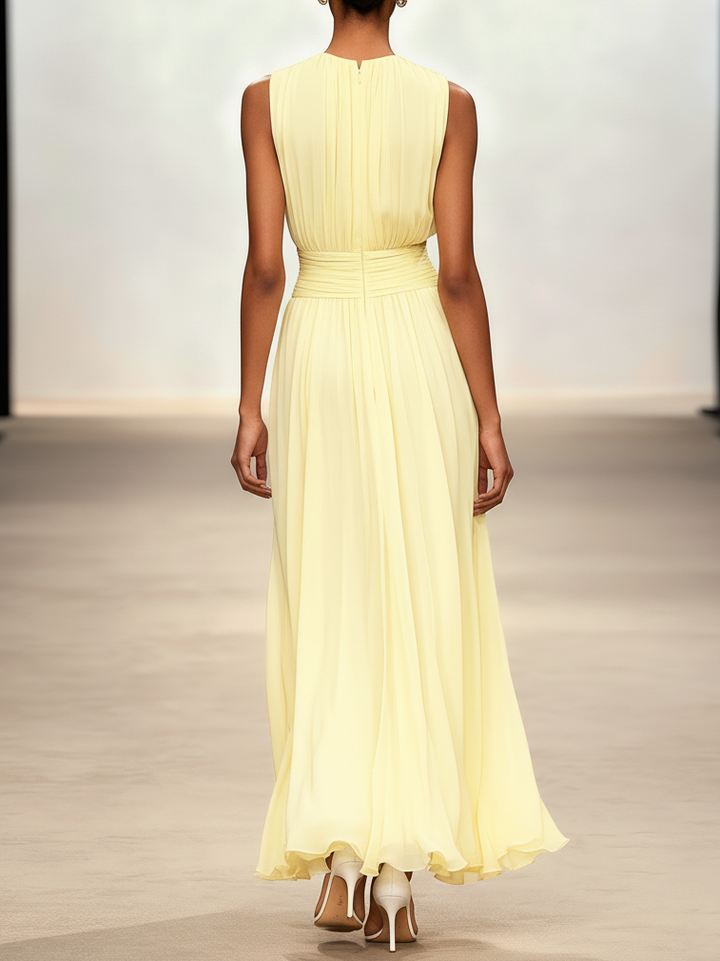 Sleeveless Ruched A-Line Wedding Guest Maxi Dress Modeberg Bern