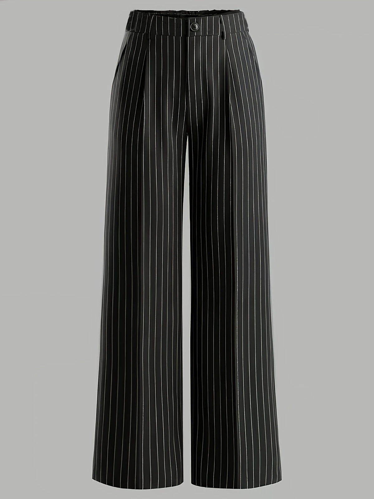 Striped Slim Fit Straight Leg Office Trousers Modeberg Bern