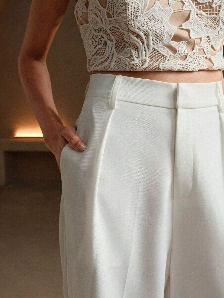 High Waist Wide Leg Tailored Trousers Modeberg Bern