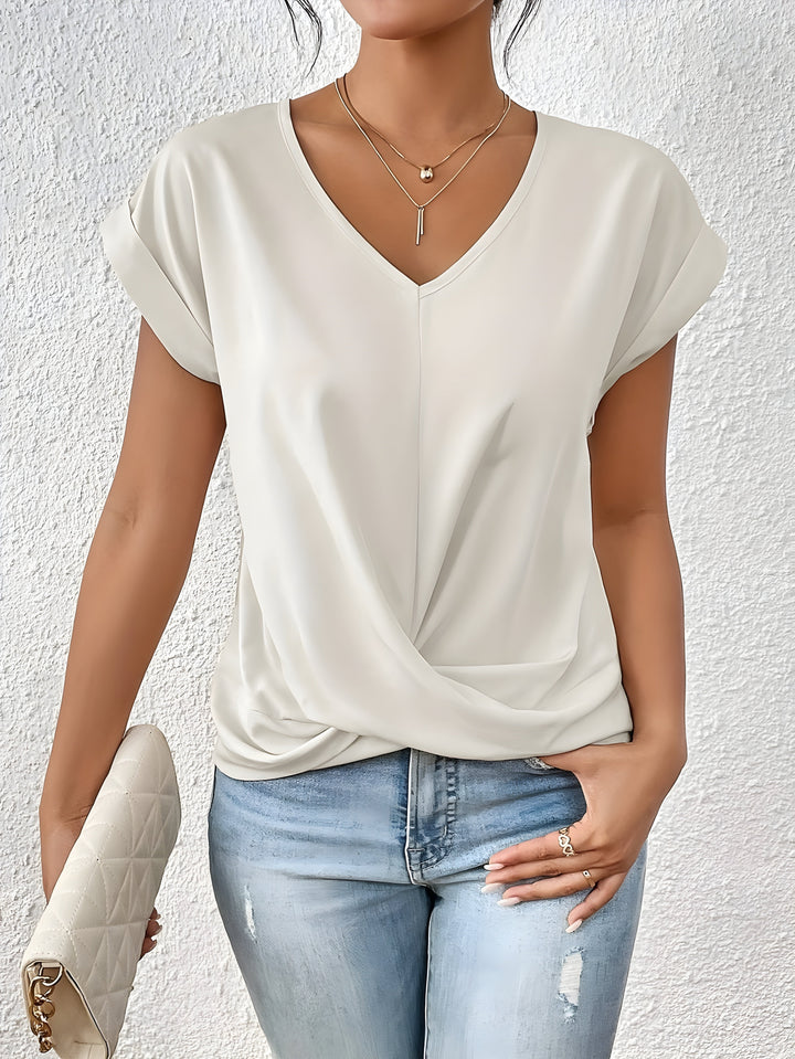 Valeria™ V-Ausschnitt Shirt mit Spitzenakzent Modeberg Bern