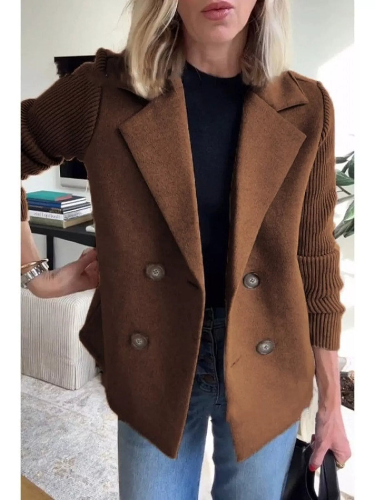 Mid-Length Shawl Collar Overcoat with Buttoned Front Modeberg Bern