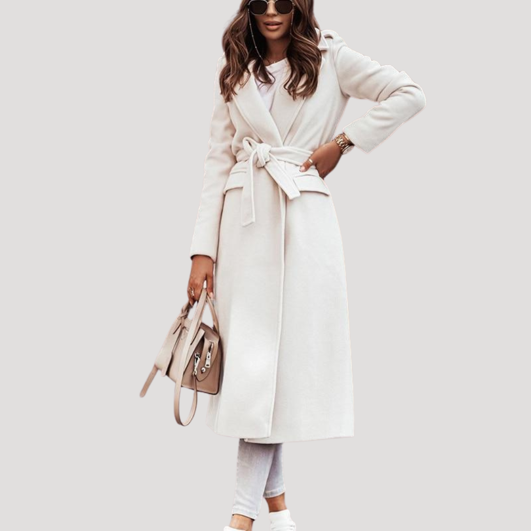 Longline Belted Coat with Tie Waist Modeberg Bern