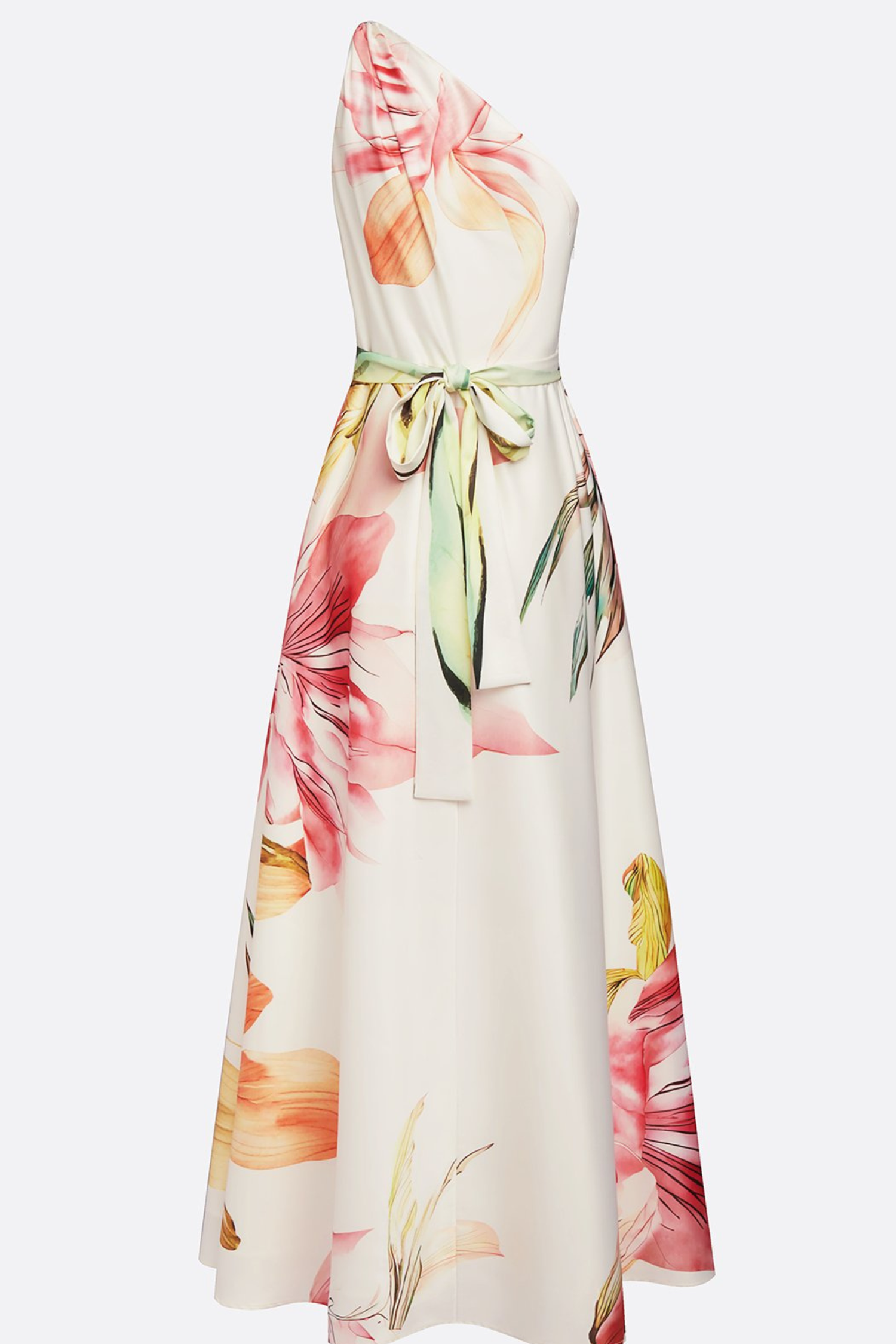 Floral Satin One-Shoulder Wedding Guest Maxi Dress Modeberg Bern