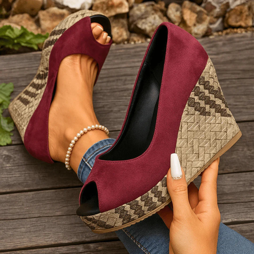 Snakeskin-Print Wedge Heels Modeberg Bern