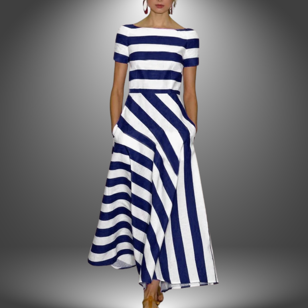 Franka™ – Gestreiftes Maxikleid mit elegantem Stil Modeberg Bern
